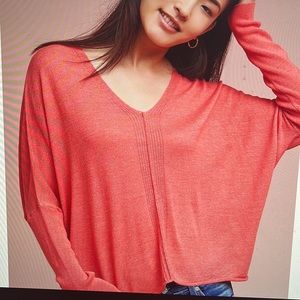 27 Miles V-Neck Dolman Sweater XS Coral/Red NWOT!!
